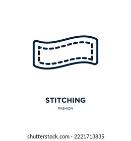 Stitching Icon From Fashion Collection. Thin Linear Stitching, Stitch, Textile Outline Icon Isolated On White Background. Line Vector Stitching Sign, Symbol For Web And Mobile