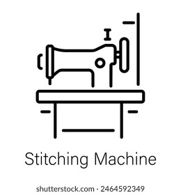 Stitching machine line icon is up for premium use 
