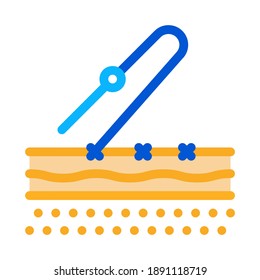 stitching of surgical incision icon vector. stitching of surgical incision sign. color symbol illustration