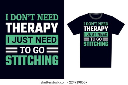 Stitching T Shirt Design Template Vector