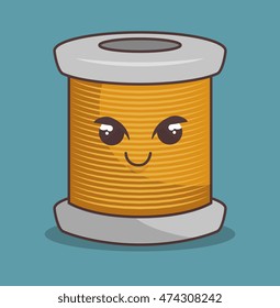stitching yarns character icon vector illustration graphic