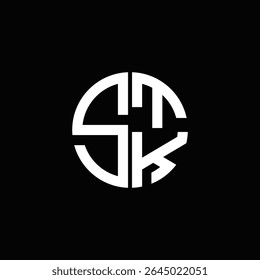 STK logo STK icon STK monogram STK letter minimalist Circle flat Unique modern abstract logo design.
