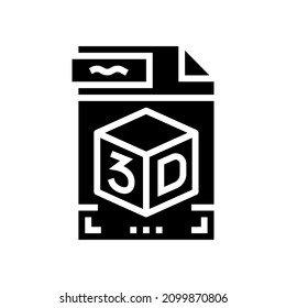 stl 3d file glyph icon vector. stl 3d file sign. isolated contour symbol black illustration