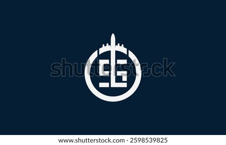 STL plane monogram logo design