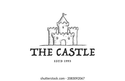 stle logo design, palace, fortress logo and symbol. vector. illustration
