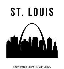 St.Louis city simple silhouette. Modern urban background. Vector skyline.