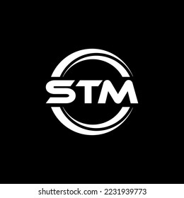 STM letter logo design in illustration. Vector logo, calligraphy designs for logo, Poster, Invitation, etc.