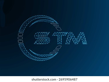 Diseño de Vector de logotipo de letra polivinílica baja STM. Diseño de logotipo de poliéster inferior de STM. Logotipo de poliéster bajo.