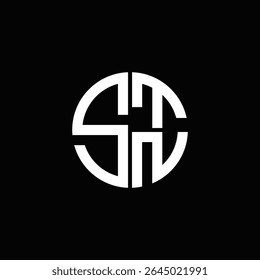 STN logo STN icon STN monogram STN letter minimalist Circle flat Unique modern abstract logo design.
