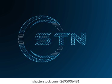 STN low poly letter logo vector design. STN lower poly logo design. Low poly logo.