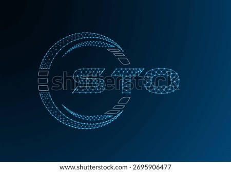 STO low poly letter logo vector design. STO lower poly logo design. Low poly logo.
