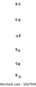 Stoat tracks. Typical footprints of short-tailed weasel - isolated black icon vector illustration on white background.