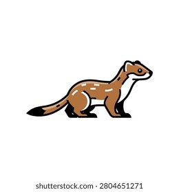 Stoat wild animal vector illustration with wildlife creature predator mustelid illustration animalia carnivore