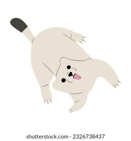 Stoats,ermine and weasels cute Single 34 on a white background, vector illustration. 