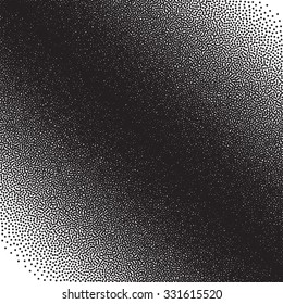 Stochastic raster halftone gradient print, black and white