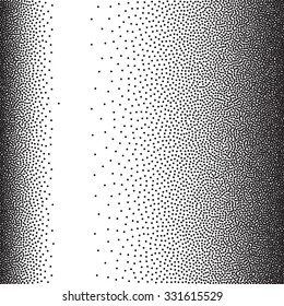 Stochastic raster halftone gradient print, black and white