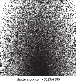 Stochastic raster halftone gradient print, black and white