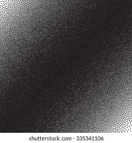 Stochastic raster halftone gradient print, black and white