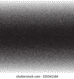 Stochastic raster halftone gradient print, black and white