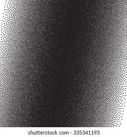 Stochastic raster halftone gradient print, black and white
