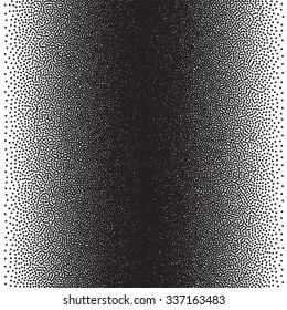 Stochastic raster halftone gradient print, black and white