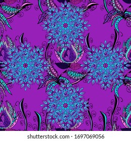 - stock. Abstract doodles pattern. Vector design. It can be used on mug prints, baby apparels, wallpaper, wrapping boxes etc. Seamless Cute fabric pattern. Pattern black, violet and blue on colors.