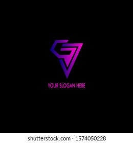 stock abstract logo vector - letter G, J