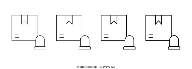 Conjunto de Vectores de iconos de alerta de stock en diferentes estilos de línea de trazo