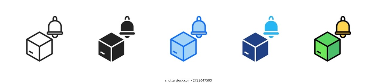 Conjunto de iconos de sistema de alerta de stock Colección de estilo múltiple