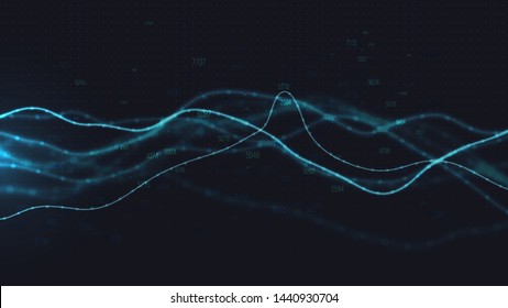 Stock analysis background.Trading strategy.  Abstract business graph consisting of blured blue points. Internet Technology concept. Financial market vector illustration