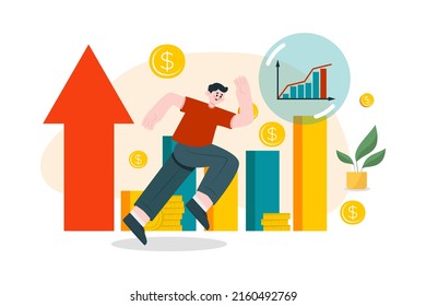 Stock Analysis Illustration concept. Flat illustration isolated on white background
