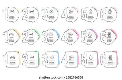 Stock analysis, Oil serum and Survey line icons set. Infographic timeline. Full rotation, Timer and Quick tips signs. Business trade, Cosmetic care, Contract. 360 degree. Science set. Vector
