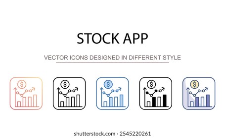 Stock-App-Symboldesign auf weißem Hintergrund - Stockgrafik