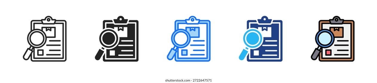 Conjunto de iconos de auditoría de stock Colección de estilos múltiples