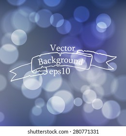 Stock blurred texture with bokeh effect and ribbon in vintage style with the inscription