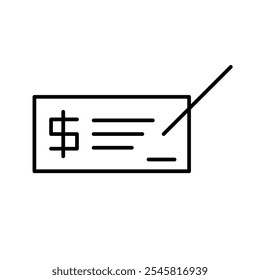 Stock or bond or check outline black icon. Used for any platform or purpose. Action promotion and advertising. Trendy isolated symbol mobile, app, design, web, dev, ui, ux, gui. Vector EPS 10