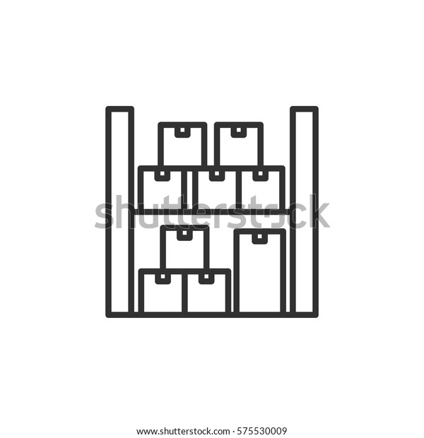 Stock Boxes On Shelves Stock Vector (Royalty Free) 575530009 Shutterstock
