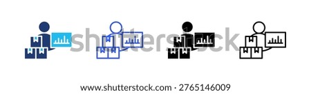 Stock Broker Multi Style Icon Set Vector