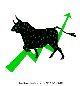 stock bull icon logo design