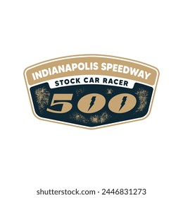 Stock car Racer logo template vector design element vintage style for label or badge retro illustration.