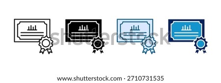 Stock Certificate Icon Set Multiple Style Collection