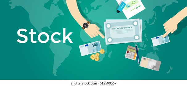 stock certificate paper share of company business money investment finance trading capital