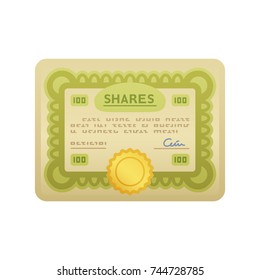 Stock Certificate - of the Realistic Icons Collection . A professional, realistic, pixel aligned icon.