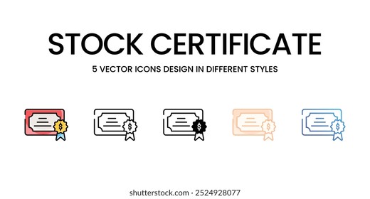 Stock Certificate vector icons set ready to use stock illustration