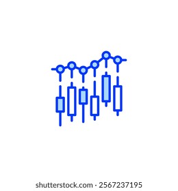 Stock Chart Filled Line Icon. linear style sign for mobile concept and web design. Outline vector icon.