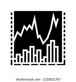 vector de icono de glifo de gráfico de acciones. signo de gráfico de stock. símbolo de contorno aislado ilustración negra