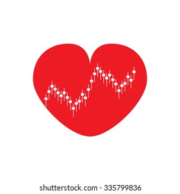Stock chart in heart.