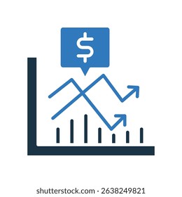 Stock Chart Icon Mixed Vector Illustration