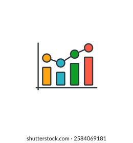 Stock Chart icon symbol vector illustration isolated on white background