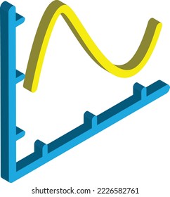 ilustración de gráfico de acciones en estilo isométrico 3D aislado en segundo plano